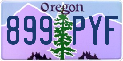 OR license plate 899PYF