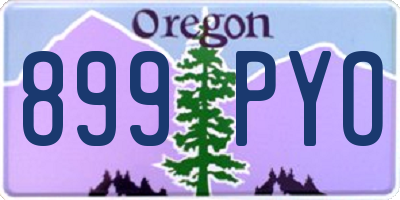 OR license plate 899PYO