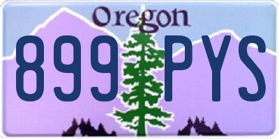 OR license plate 899PYS