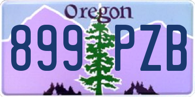OR license plate 899PZB