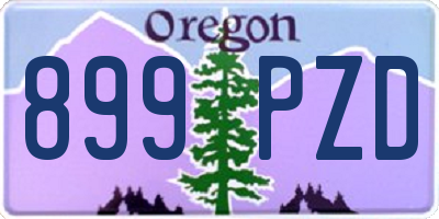 OR license plate 899PZD