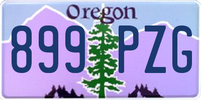 OR license plate 899PZG