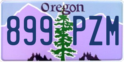 OR license plate 899PZM