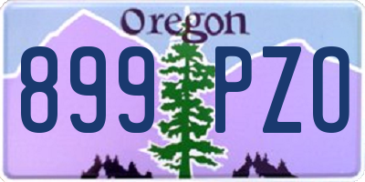 OR license plate 899PZO