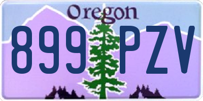 OR license plate 899PZV