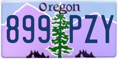 OR license plate 899PZY