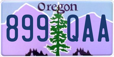 OR license plate 899QAA