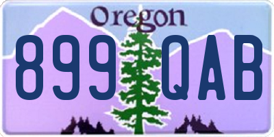 OR license plate 899QAB