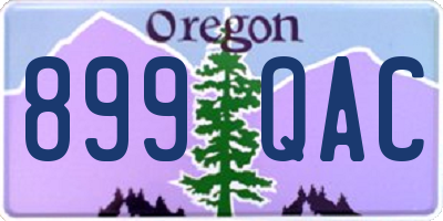 OR license plate 899QAC