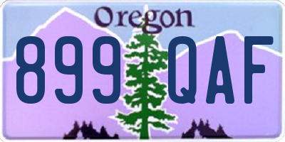 OR license plate 899QAF