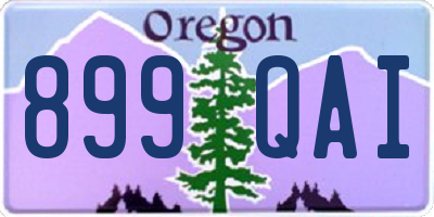 OR license plate 899QAI