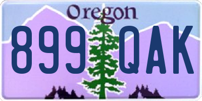 OR license plate 899QAK