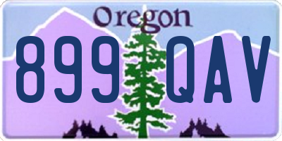 OR license plate 899QAV