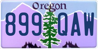 OR license plate 899QAW