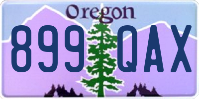 OR license plate 899QAX