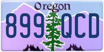 OR license plate 899QCD