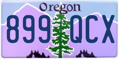 OR license plate 899QCX
