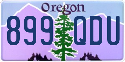 OR license plate 899QDU