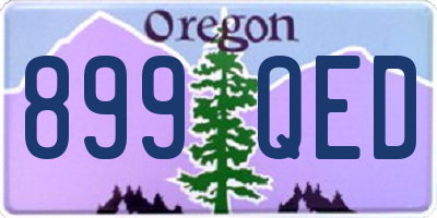 OR license plate 899QED
