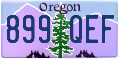 OR license plate 899QEF