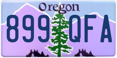 OR license plate 899QFA
