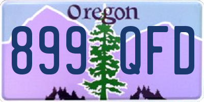 OR license plate 899QFD