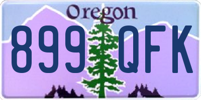 OR license plate 899QFK