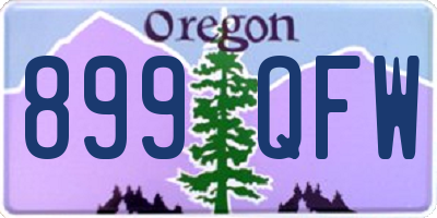 OR license plate 899QFW