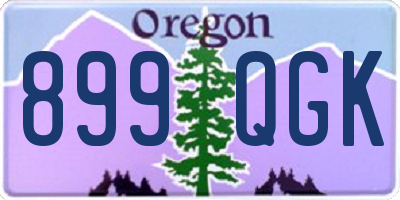 OR license plate 899QGK