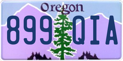OR license plate 899QIA