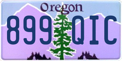 OR license plate 899QIC