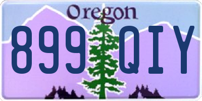 OR license plate 899QIY