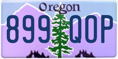 OR license plate 899QOP