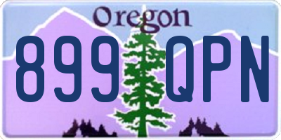 OR license plate 899QPN