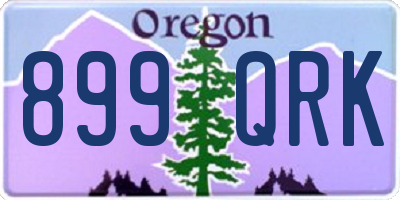 OR license plate 899QRK