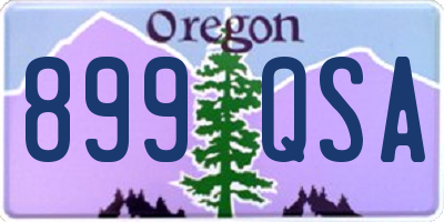 OR license plate 899QSA