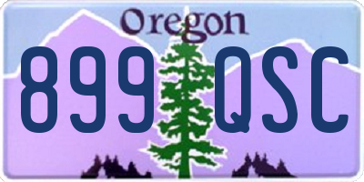 OR license plate 899QSC