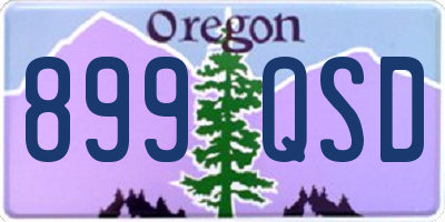 OR license plate 899QSD