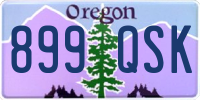 OR license plate 899QSK