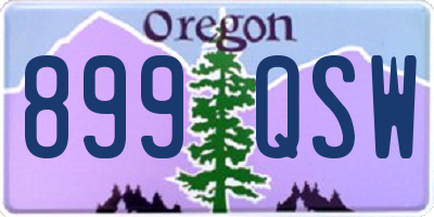 OR license plate 899QSW