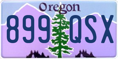 OR license plate 899QSX