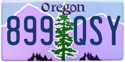 OR license plate 899QSY