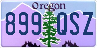 OR license plate 899QSZ