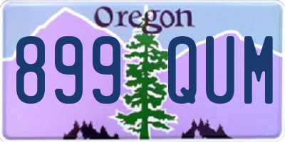 OR license plate 899QUM