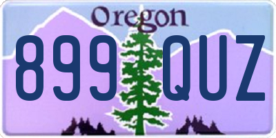 OR license plate 899QUZ