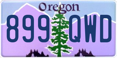 OR license plate 899QWD