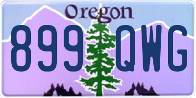 OR license plate 899QWG