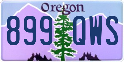 OR license plate 899QWS