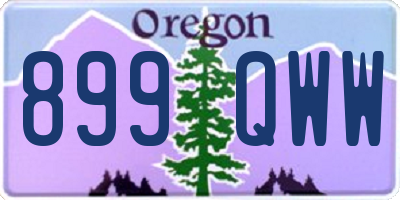OR license plate 899QWW