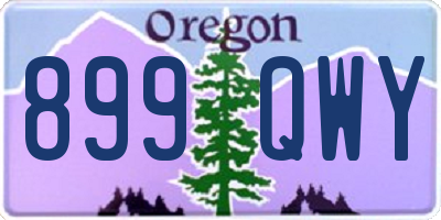 OR license plate 899QWY